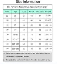Size information table for One Piece Halloween Hoodie, detailing age, length, chest, shoulder, and height dimensions.
