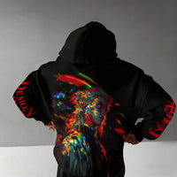 Demon Slayer Parent-Child Cotton Hoodie featuring vibrant anime design and oversized fit.