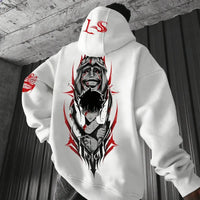 An oversized Solo Leveling Anime Hoodie featuring a dynamic graphic print of Sung Jin-Woo, styled as comfortable streetwear for men and women.