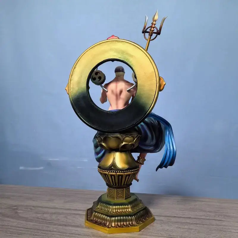 Close-up of One Piece Enel Thunder God POP MAX GK Figure 39cm sitting detail Bandai PVC quality