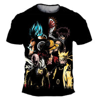 A casual One Piece Luffy T-shirt featuring a cartoon Monkey D. Luffy graphic, designed as a loose, breathable short-sleeve top for men and boys.