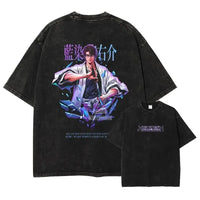 Bleach Aizen Sousuke Harajuku Washed Graphic T-Shirt oversized vintage cotton unisex anime top