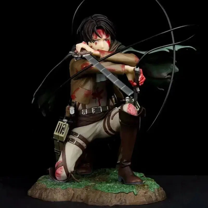 Levi Ackerman Battle Damage PVC Figure 18cm side profile battle form soldier Bandai PVC