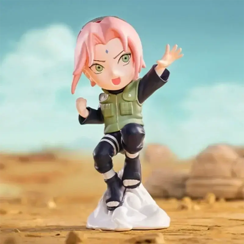 A cute Naruto Pop Mart Blind Box from the Ninkai Taisen Series featuring a collectible chibi anime desktop decoration model.