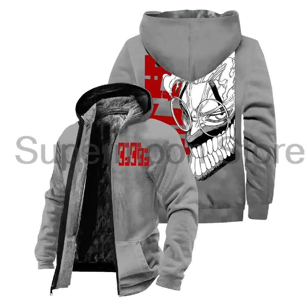 Dandadan Okarun Anime Harajuku Zip Hoodie streetwear winter jacket parka men women long sleeve