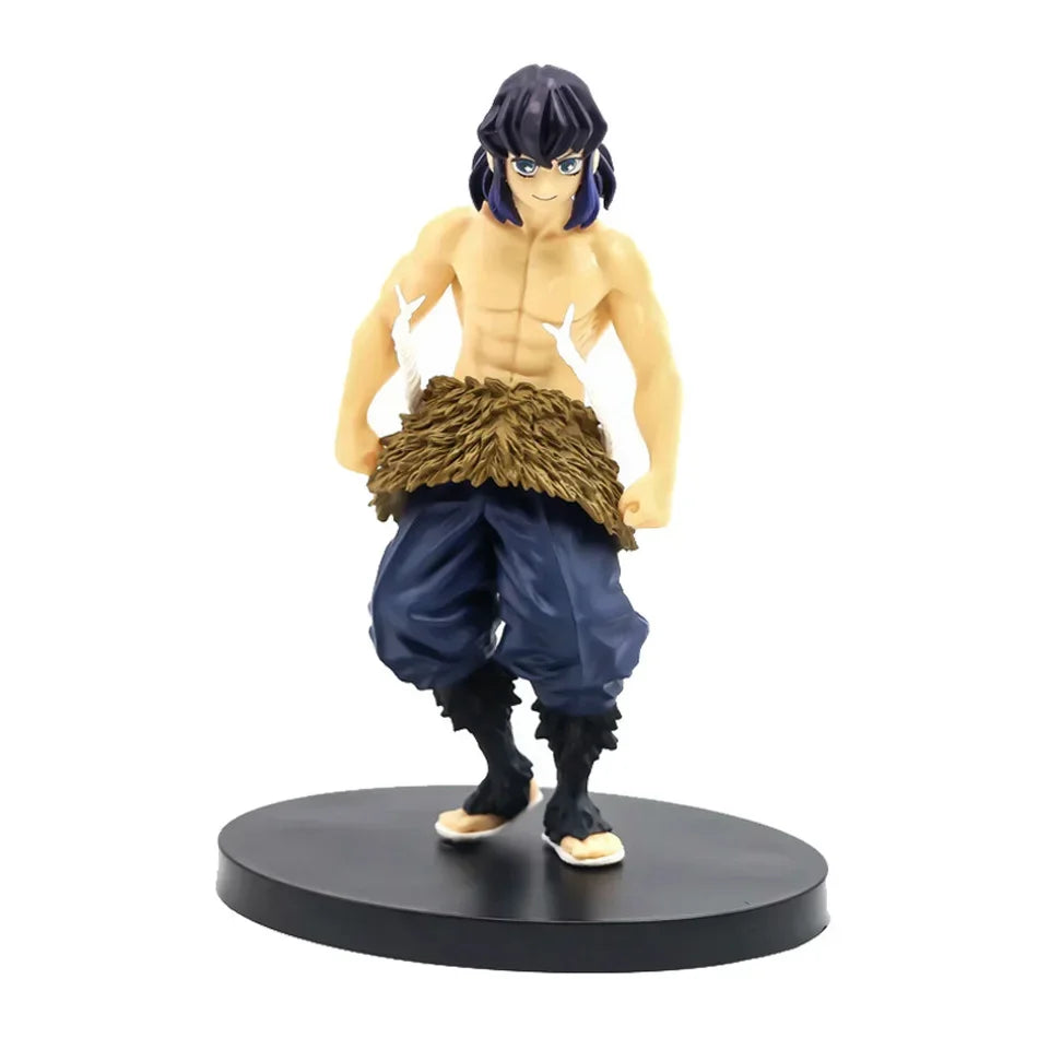 A high-quality Demon Slayer Action Figure PVC model collection featuring Kamado Tanjirou, Agatsuma Zenitsu, and Nezuko in dynamic warrior poses.