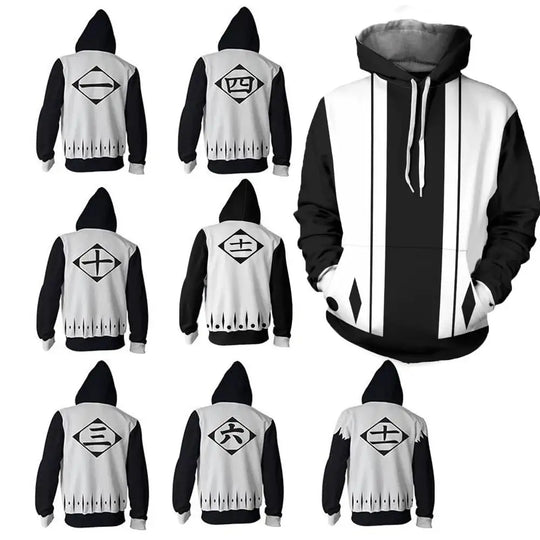Bleach Anime 3D Print Cosplay Hoodie Harajuku Y2K tracksuit pullover long sleeve men women