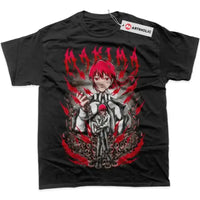 An oversized Chainsaw Man T-Shirt made of soft cotton, featuring a graphic print of Power and Makima for men's and women's streetwear.
