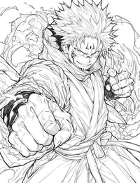 Sukuna Coloring Page | Jujutsu Kaisen Instant Download