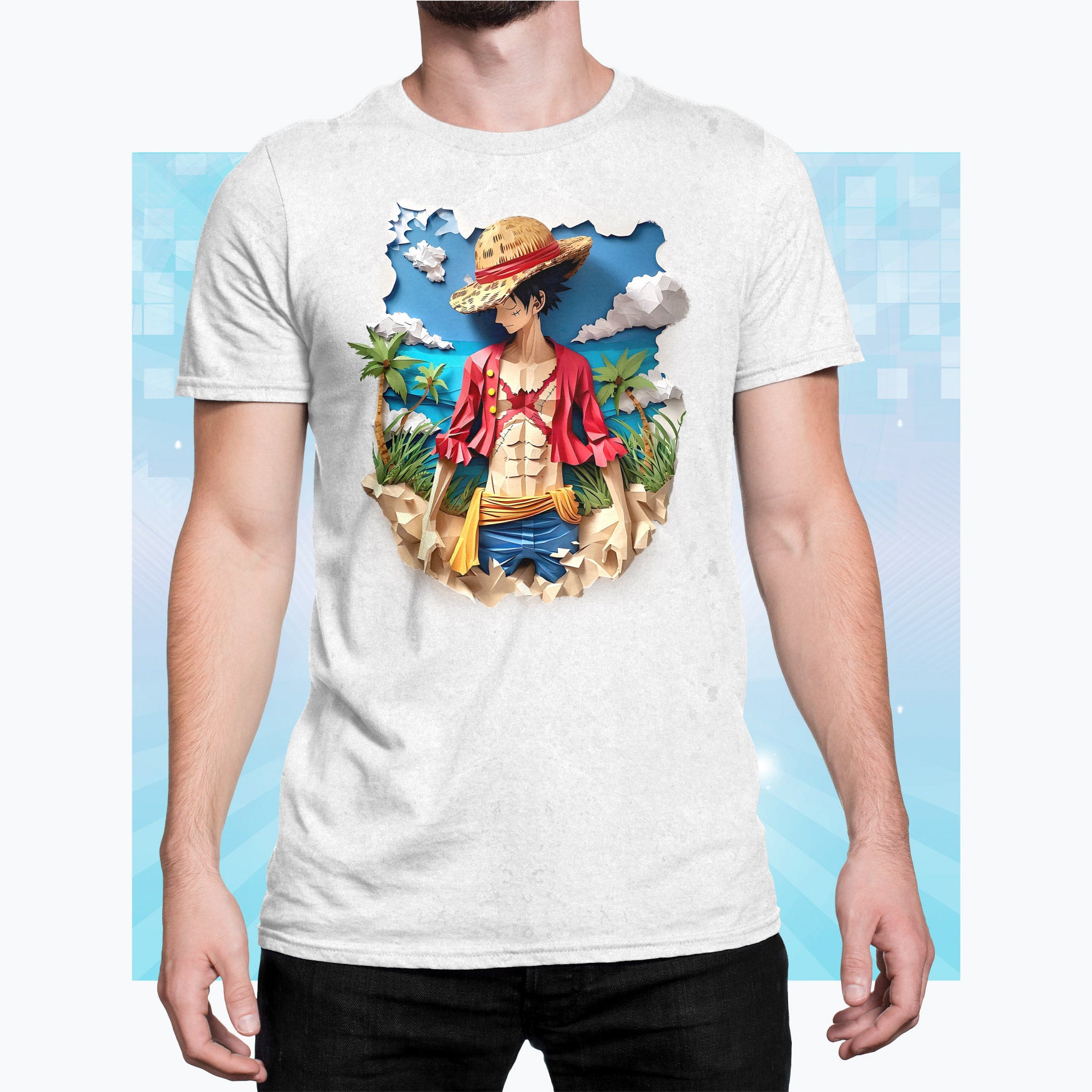 The Straw Hat Pirate Sails On: Papercraft Luffy Tee - Unleash Your Inner Pirate King