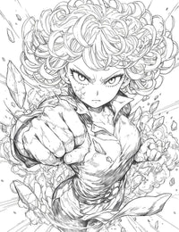 Tornado Unleashed: Color Tatsumaki's Psychic Fury on This Epic Page!
