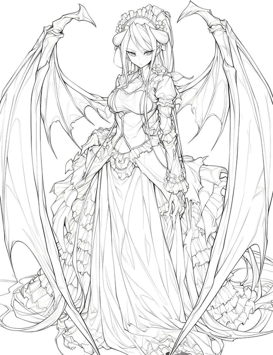 Twin Tails Temptation: Shalltear Bloodfallen Coloring Page | Infinite Visibility