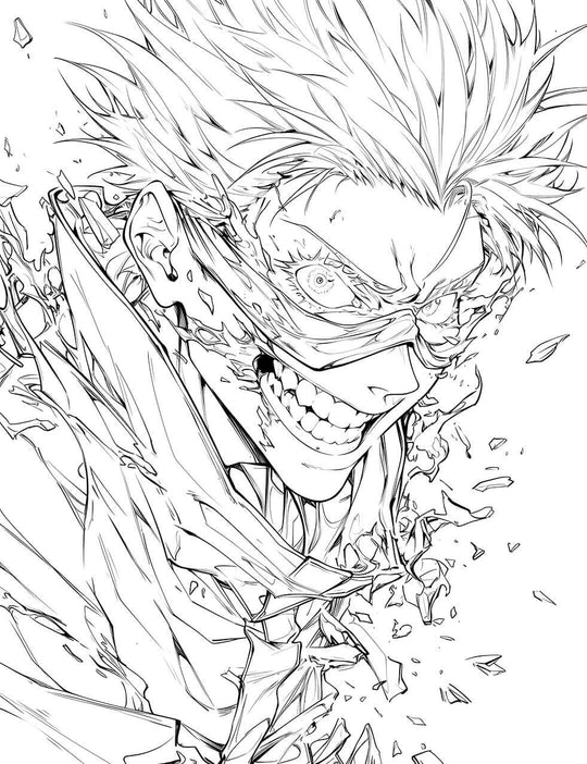 Unhinged Gojo Coloring Page | JJK Maniac Art Download