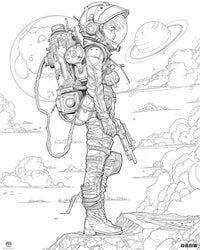 Free Sci-Fi Astronaut Coloring Page - Infinite Visibility