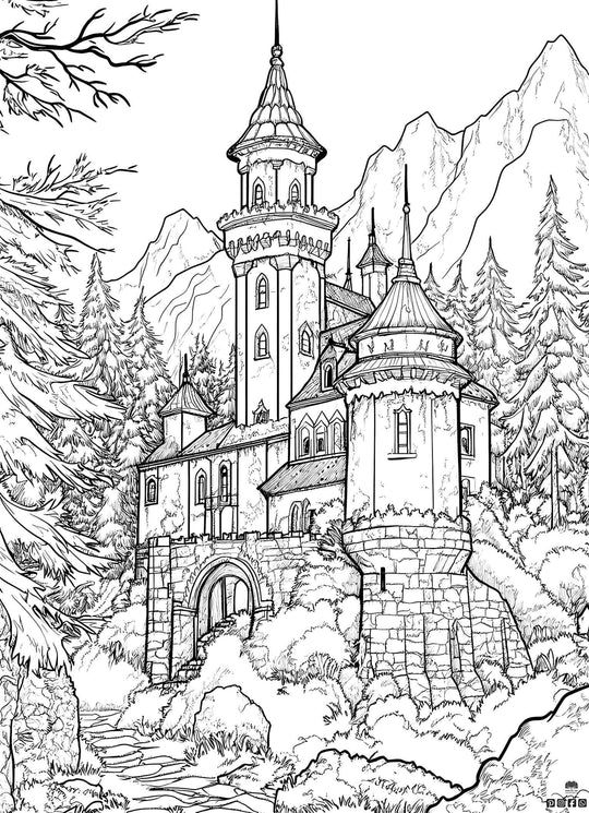 Free Enchanted Castle Coloring Page - Infinite Visibility
