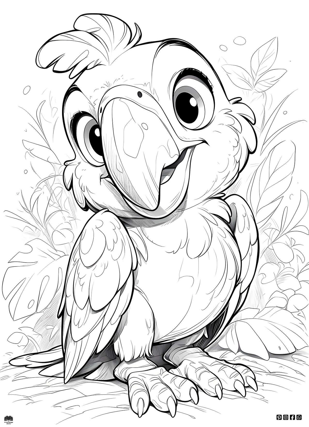 Free Cute Parrot Coloring Page - Infinite Visibility