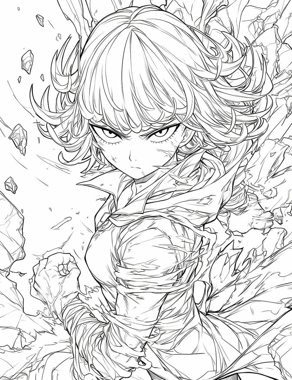 Unyielding Fury: Color Tatsumaki Amidst the Debris!