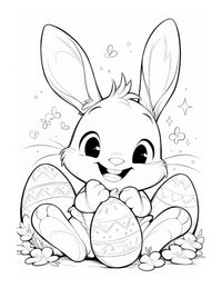 Whimsical Wonders: Easy Ester Bunny Delights Coloring Book for Kids