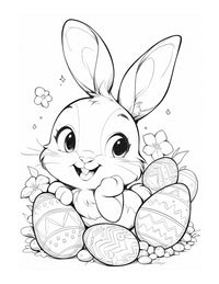 Whimsical Wonders: Easy Ester Bunny Delights Coloring Book for Kids