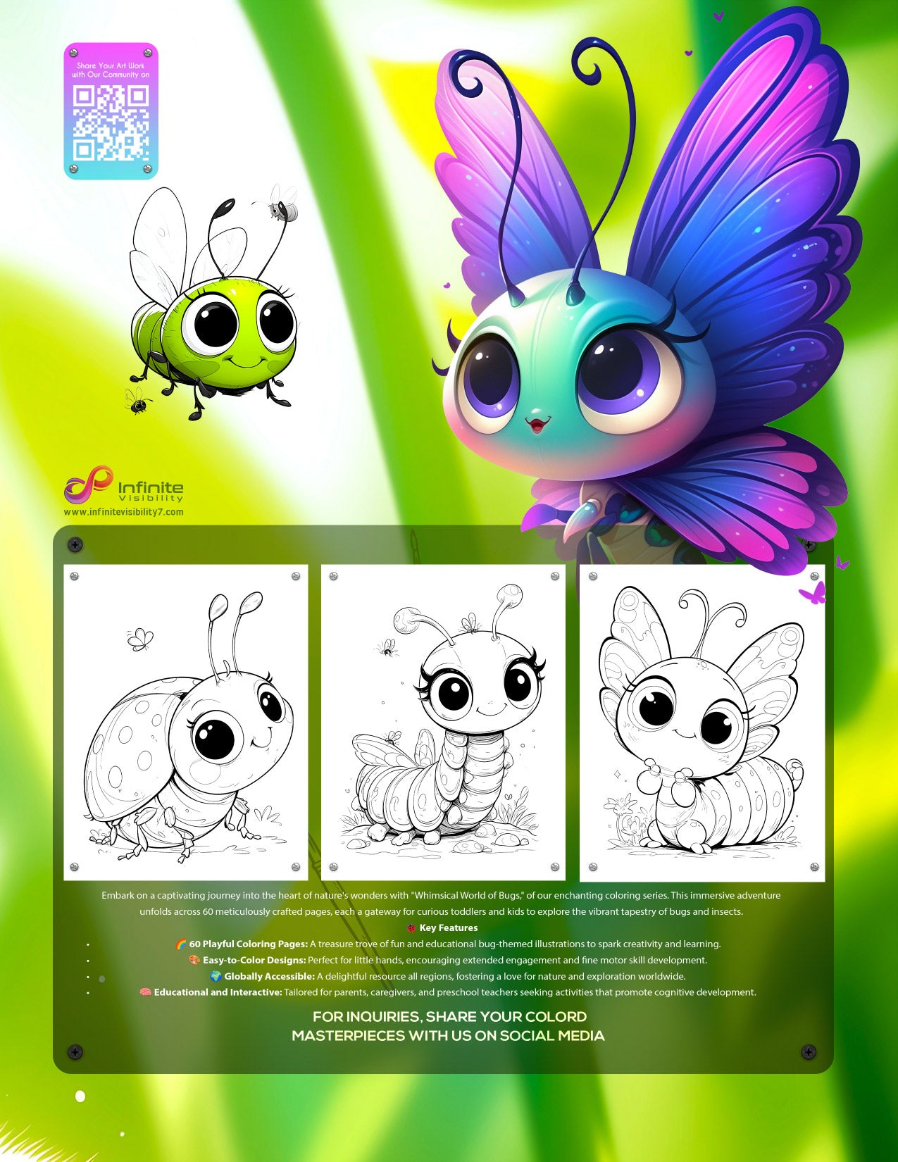 Whimsical World of Bugs: A Vibrant Journey through Nature's Coloring Book