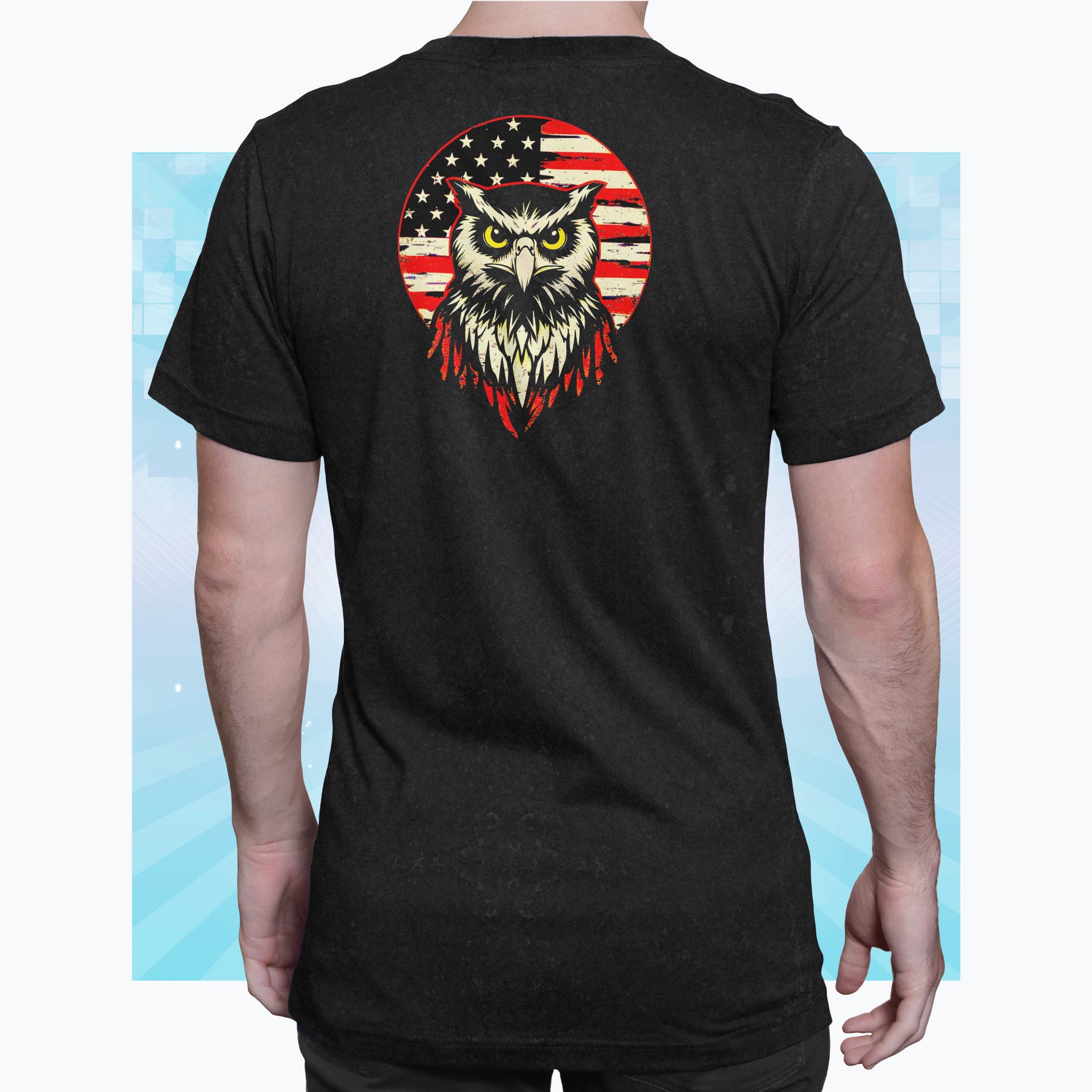 Wise Owl, American Heart - Patriotic Spirit Tee Unisex Cut & Sew Tee (AOP)