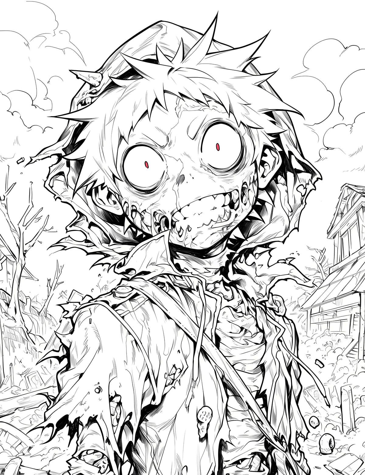 Anime Zombie Apocalypse: Bone-Chilling Coloring Fun!